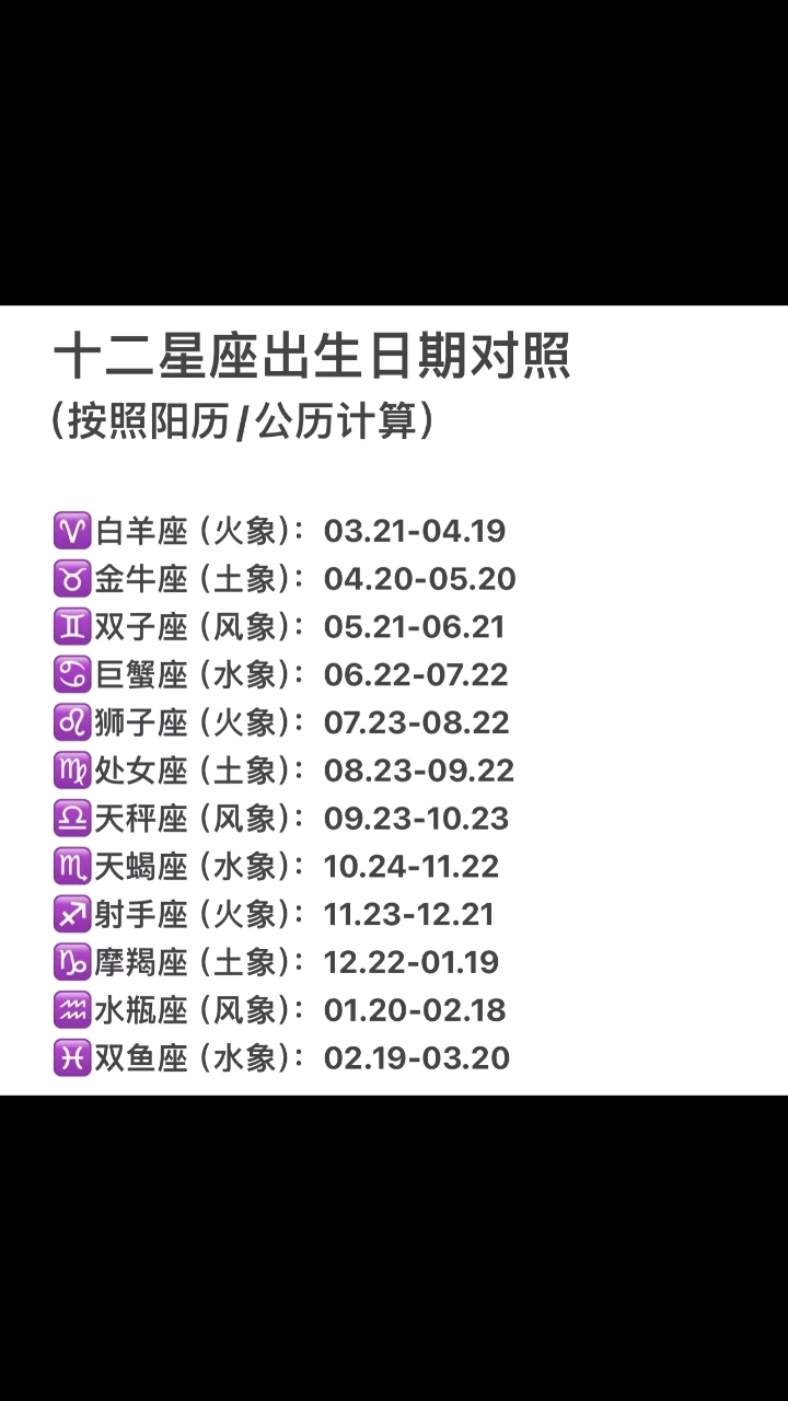 星座时间表阳历(星座时间对照表农历)