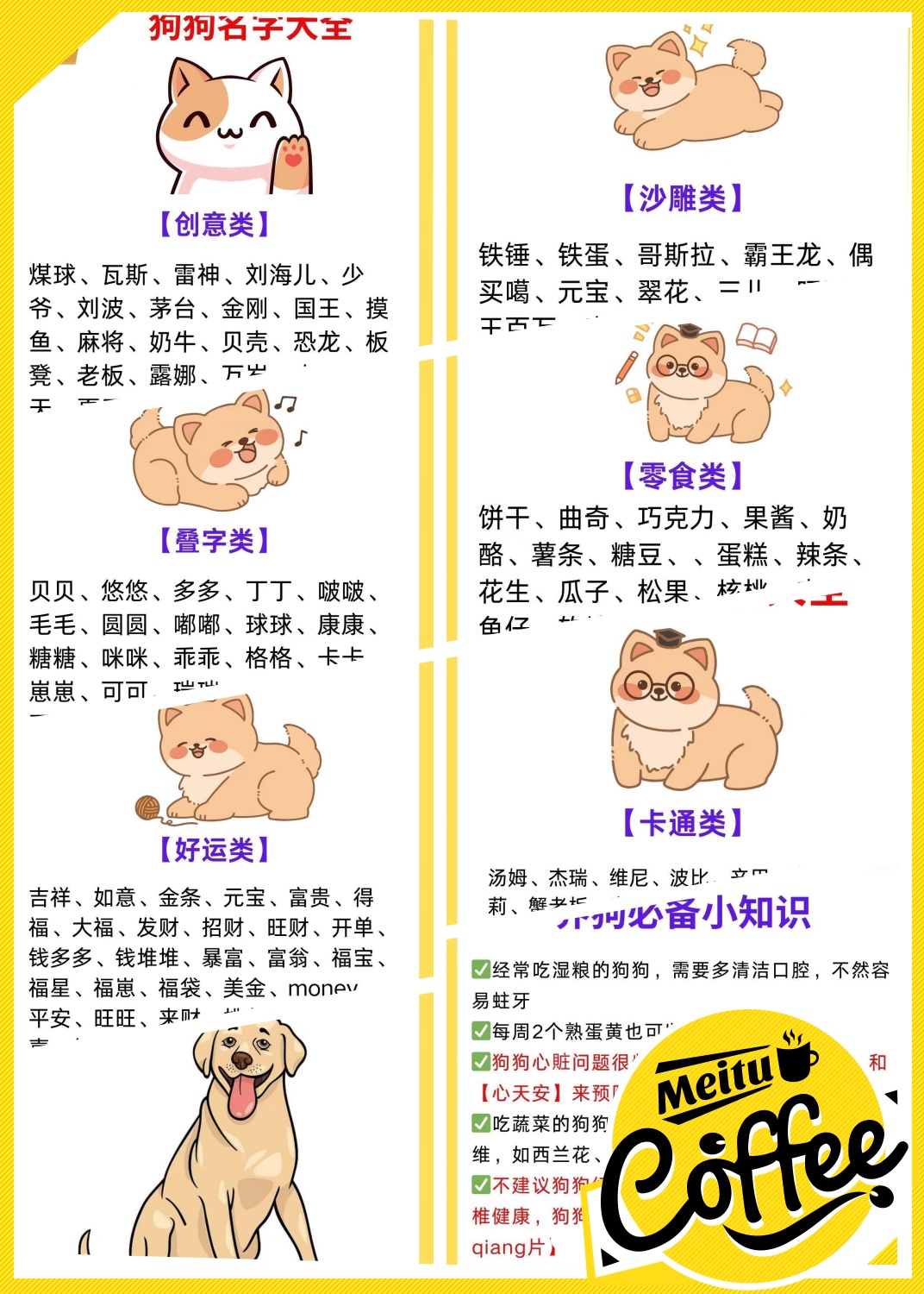 狗起名字(小狗名字大全创意) 狗起名字(小狗名字大全创意)