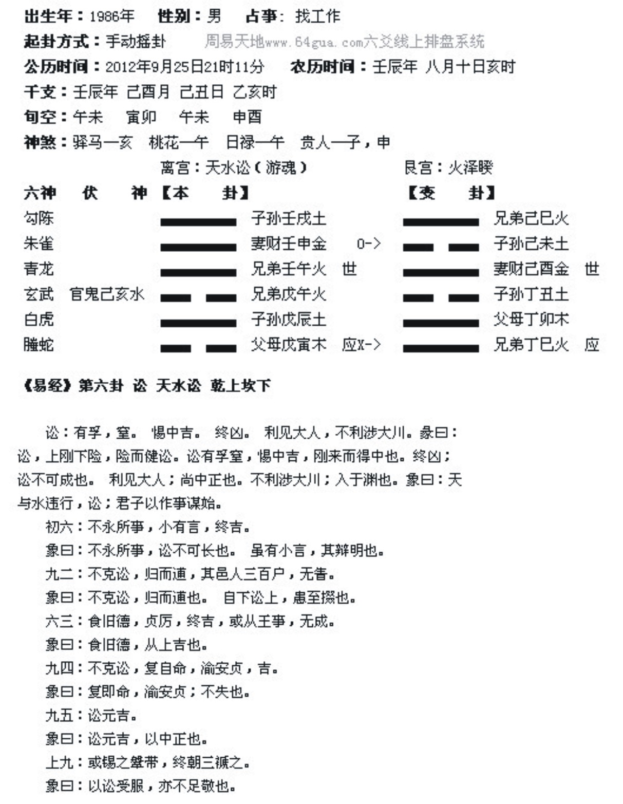 六爻排盘占卜是什么意思