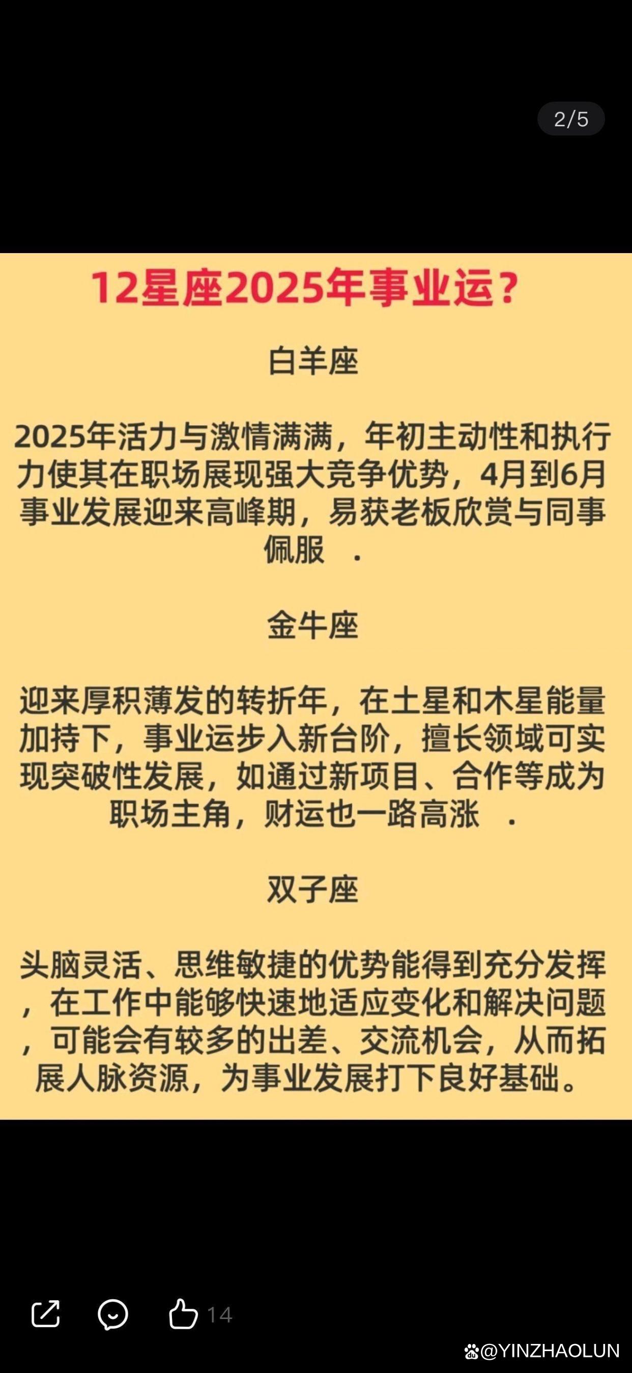 星座运势2025详解