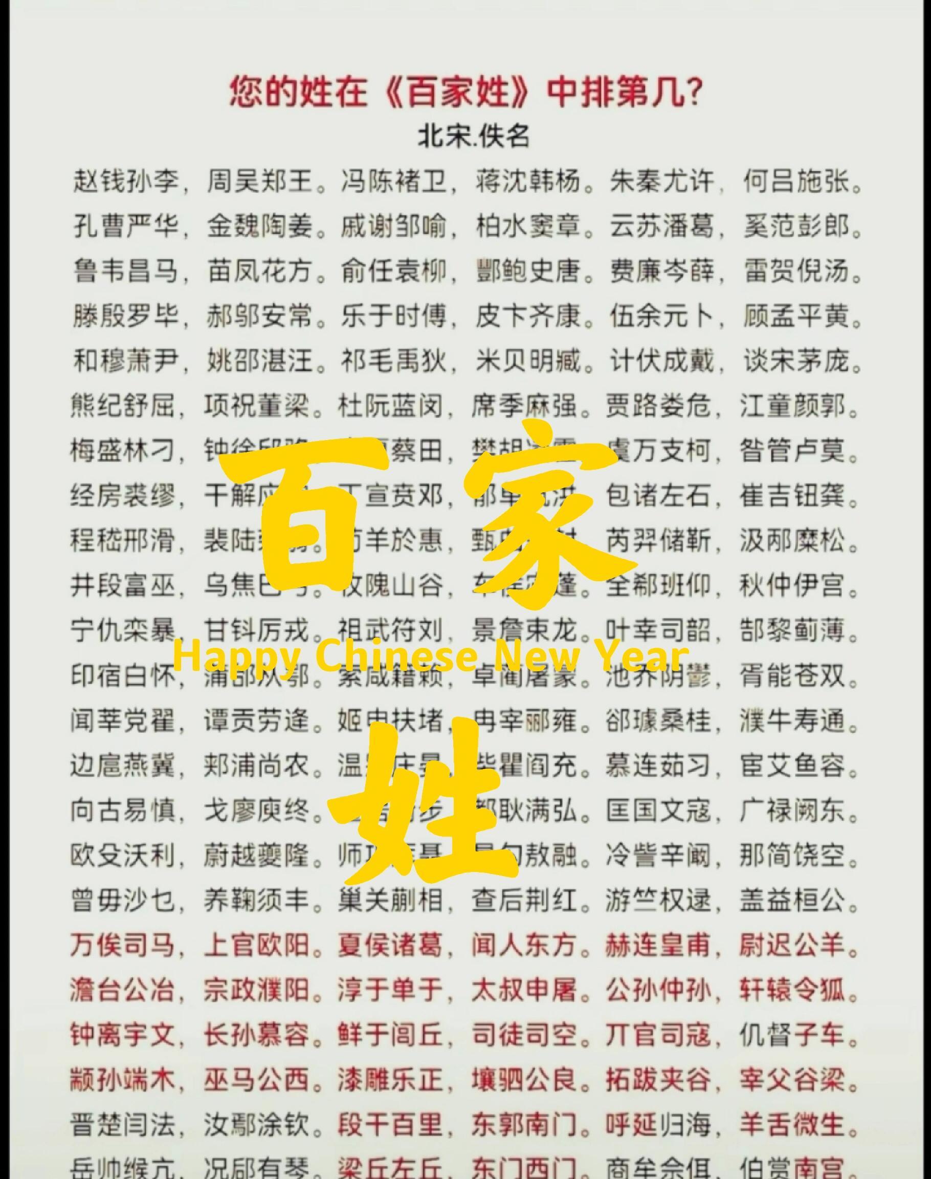 百家姓全部有多少