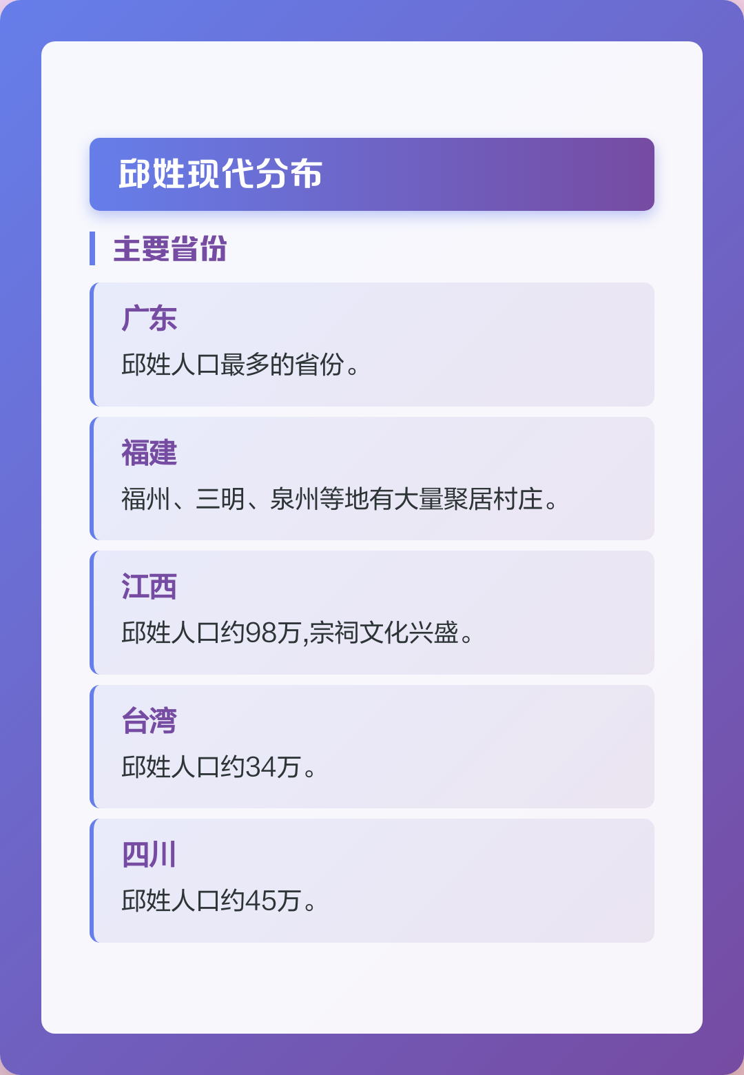 邱姓在中国姓氏排名多少 邱姓在中国姓氏排名多少