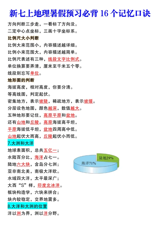 地理必背36个口诀 地理必背36个口诀