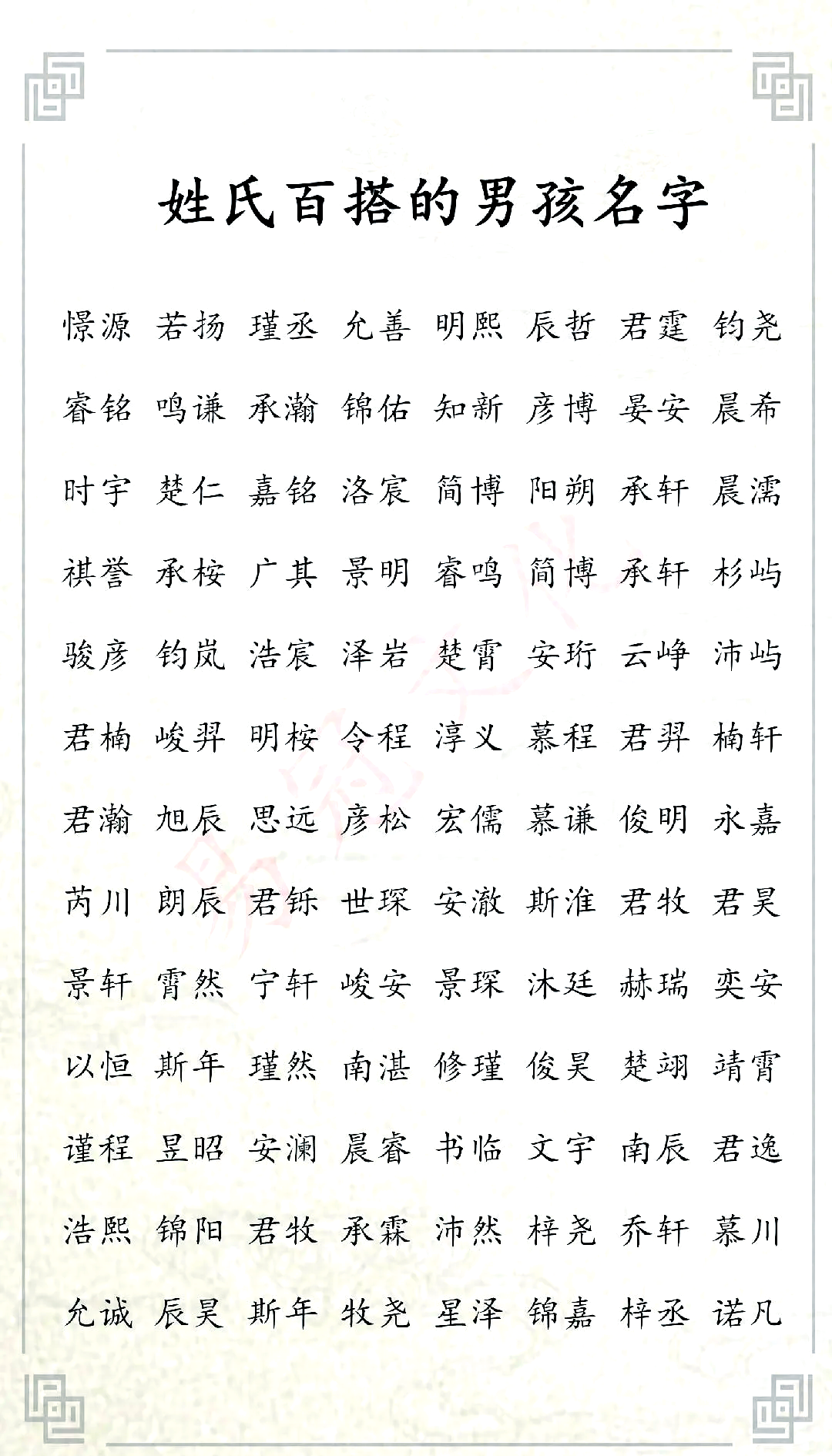 好听的百家姓名字大全集 好听的百家姓名字大全集