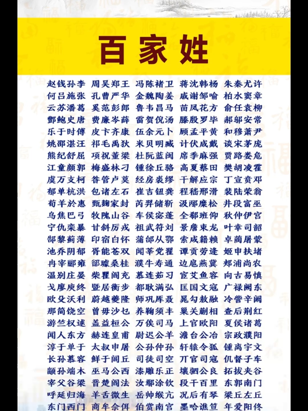 百家姓有姓张的吗