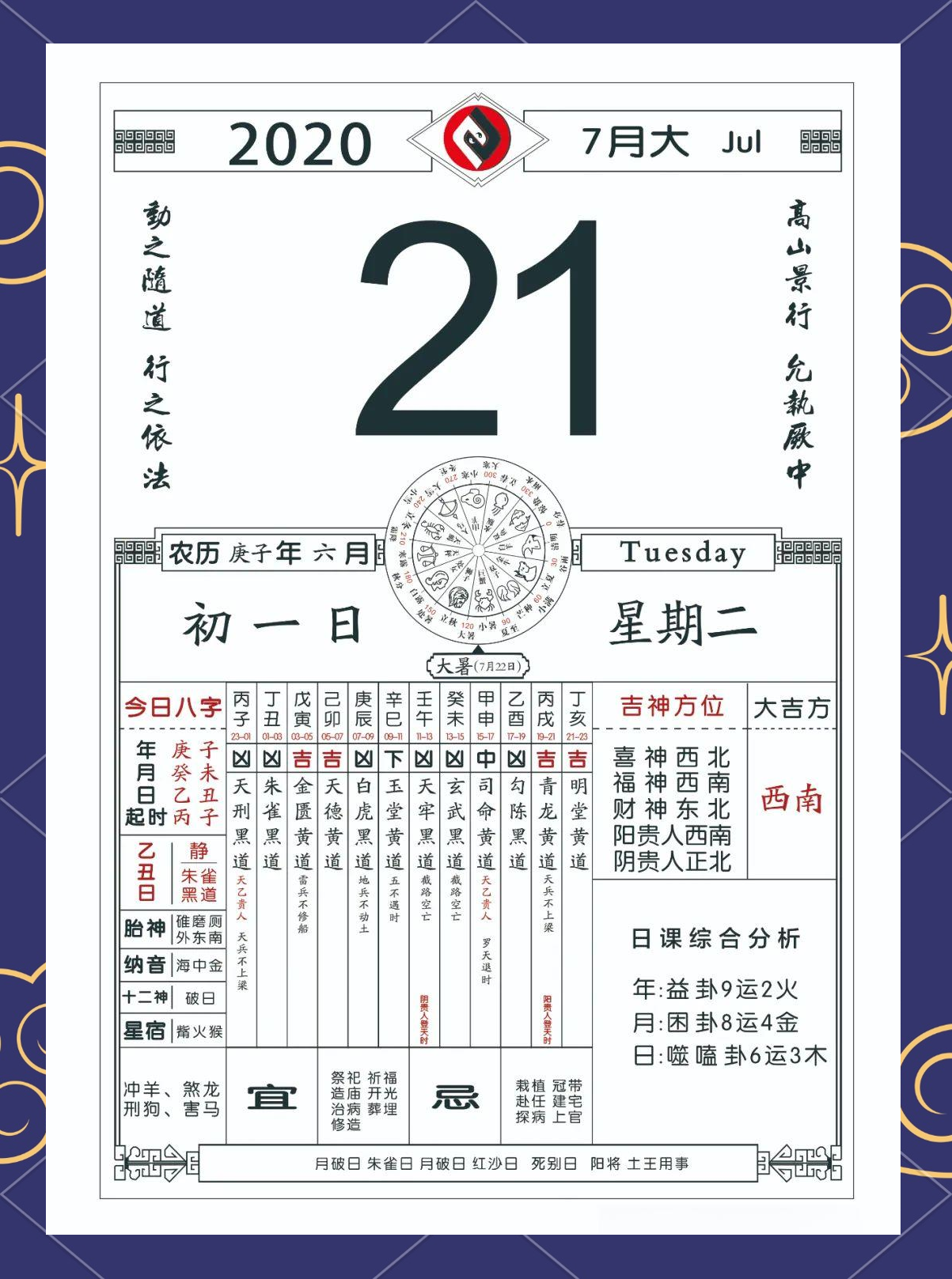黄历今日运气