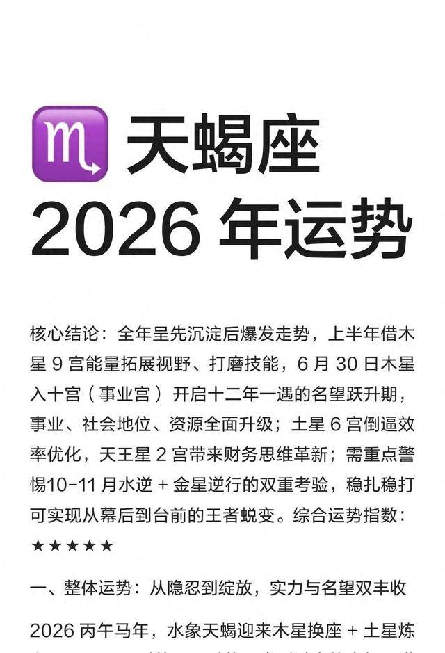 2026新浪星盘运势解析