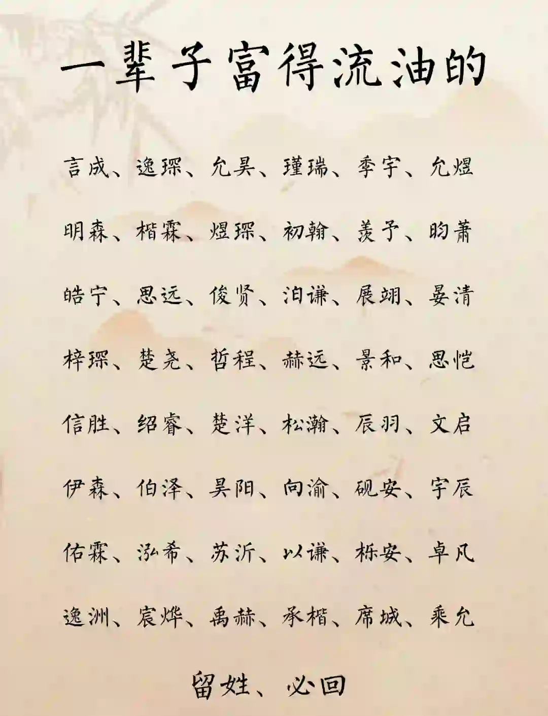 姓名名字寓意