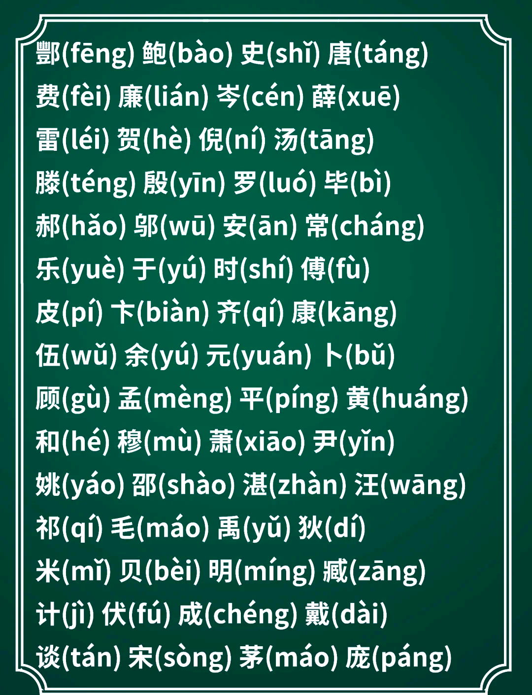 百家姓带拼音电子版(带拼音百家姓全文下载视频)