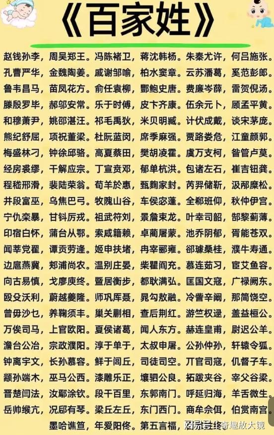 百家姓复姓有几个(百家姓复姓人口数量) 百家姓复姓有几个(百家姓复姓人口数量)