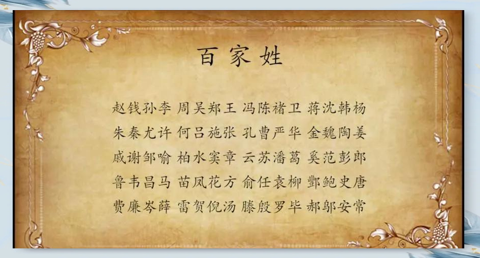 中国百家姓氏前十名(百家姓氏前十名是哪些?)