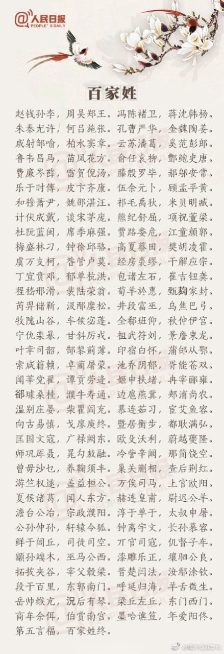 百家姓排名钟姓排第几(百家姓排名钟姓排第几位)