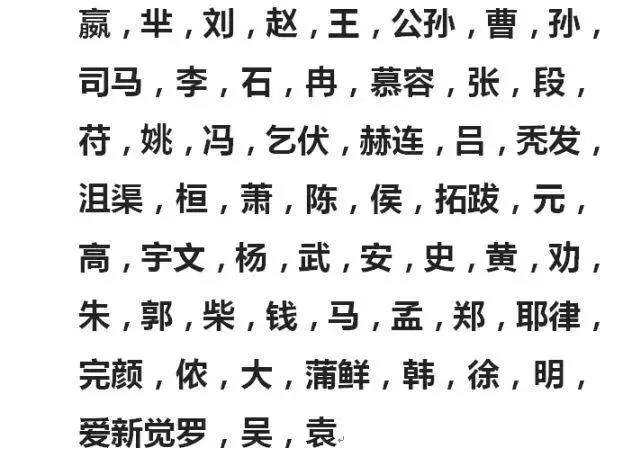 中国姓氏第一名只有一家是谁(中国姓氏排名前100名有哪些)