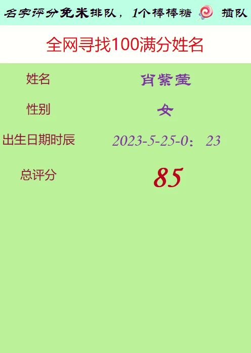 姓名测试打分多少分最好(姓名测试打分100分是什么意思)