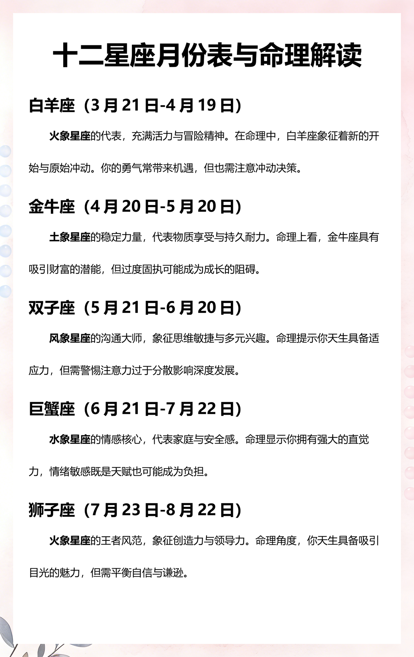 星座表十二星座查询风土水火(星座表十二星座查询土象风象水象火)