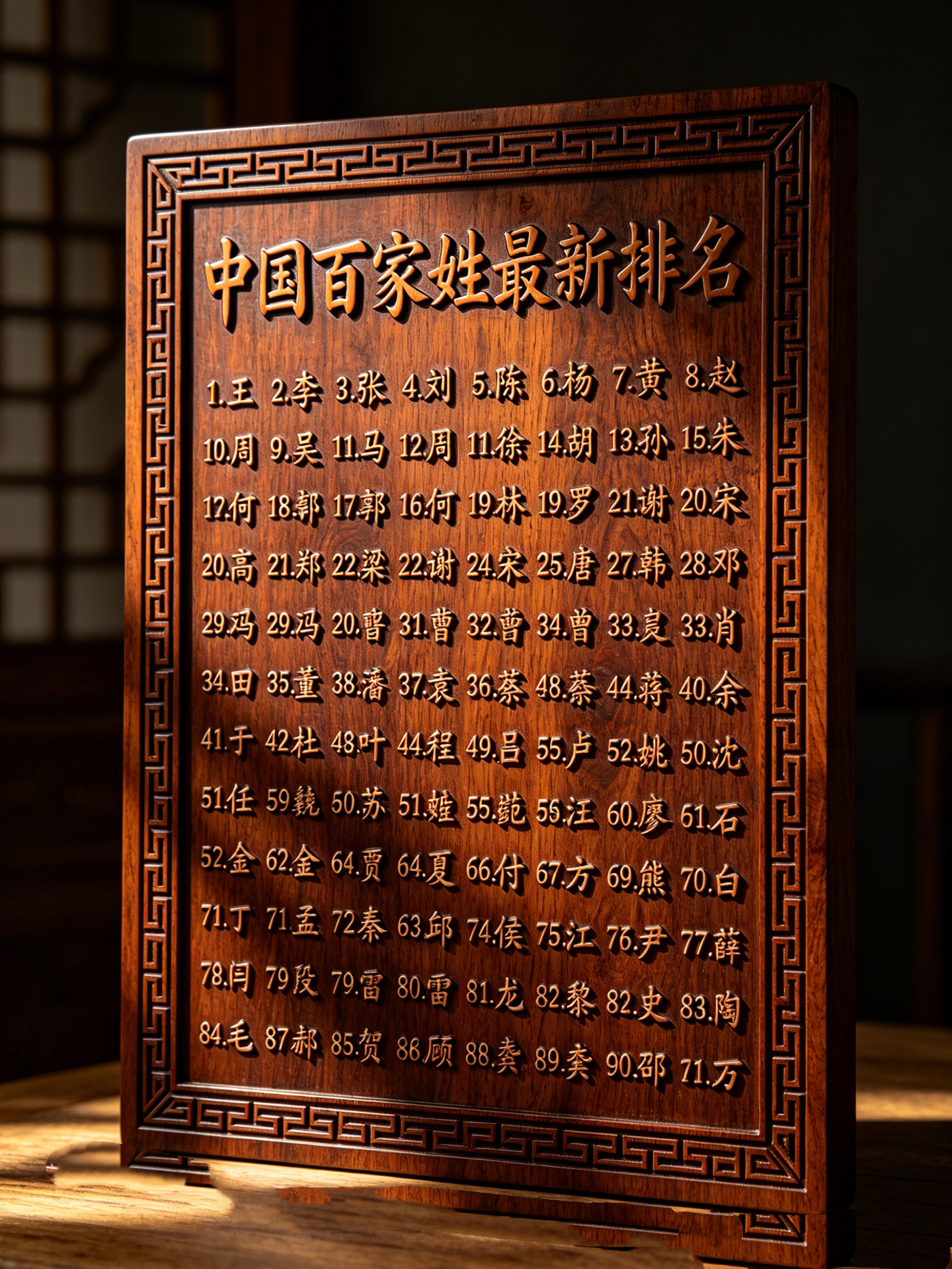 百家姓安排第几(百家姓排名第六的姓氏)