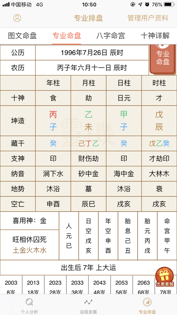 八字命盘详解(免费版)(八字命盘查询免费算命软件)
