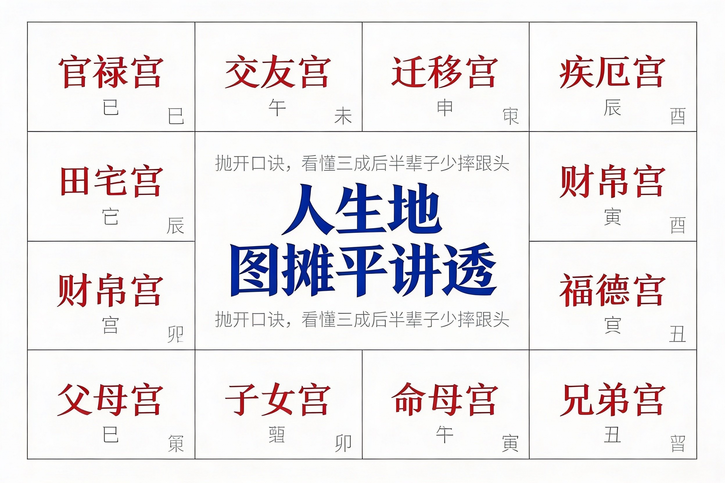 十二宫位对照表查询(十二宫口诀顺口溜)