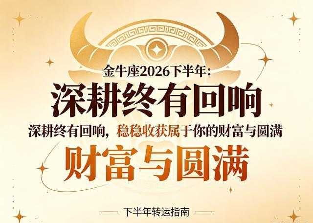 金牛座下半年财运预测(金牛座2026年下半年财运怎么样)
