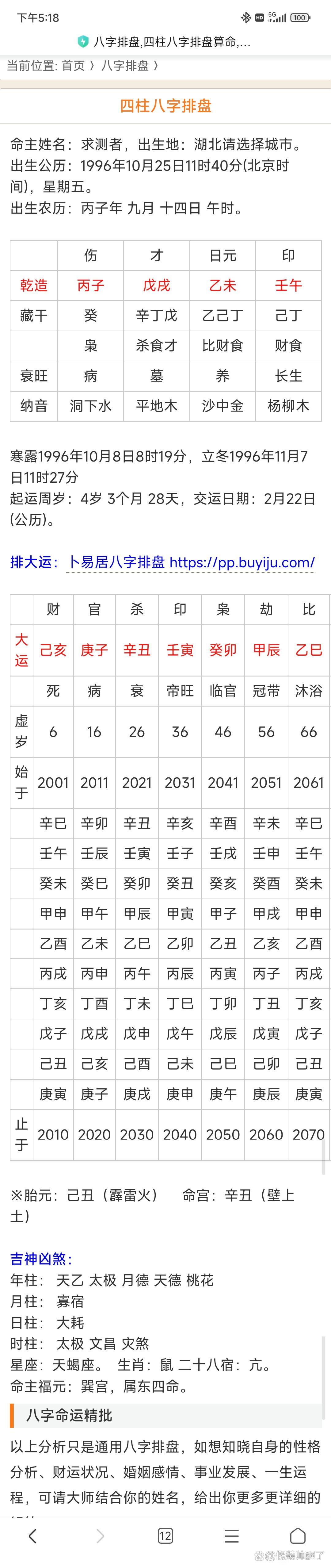 四柱八字排盘小程序杳询(四柱八字排盘APP最新版下载)