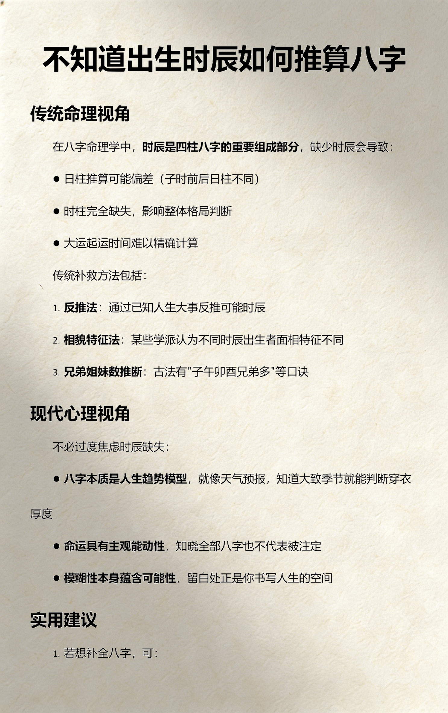 八字看时辰怎么推算口诀(八字只知道年月日怎么推时辰)