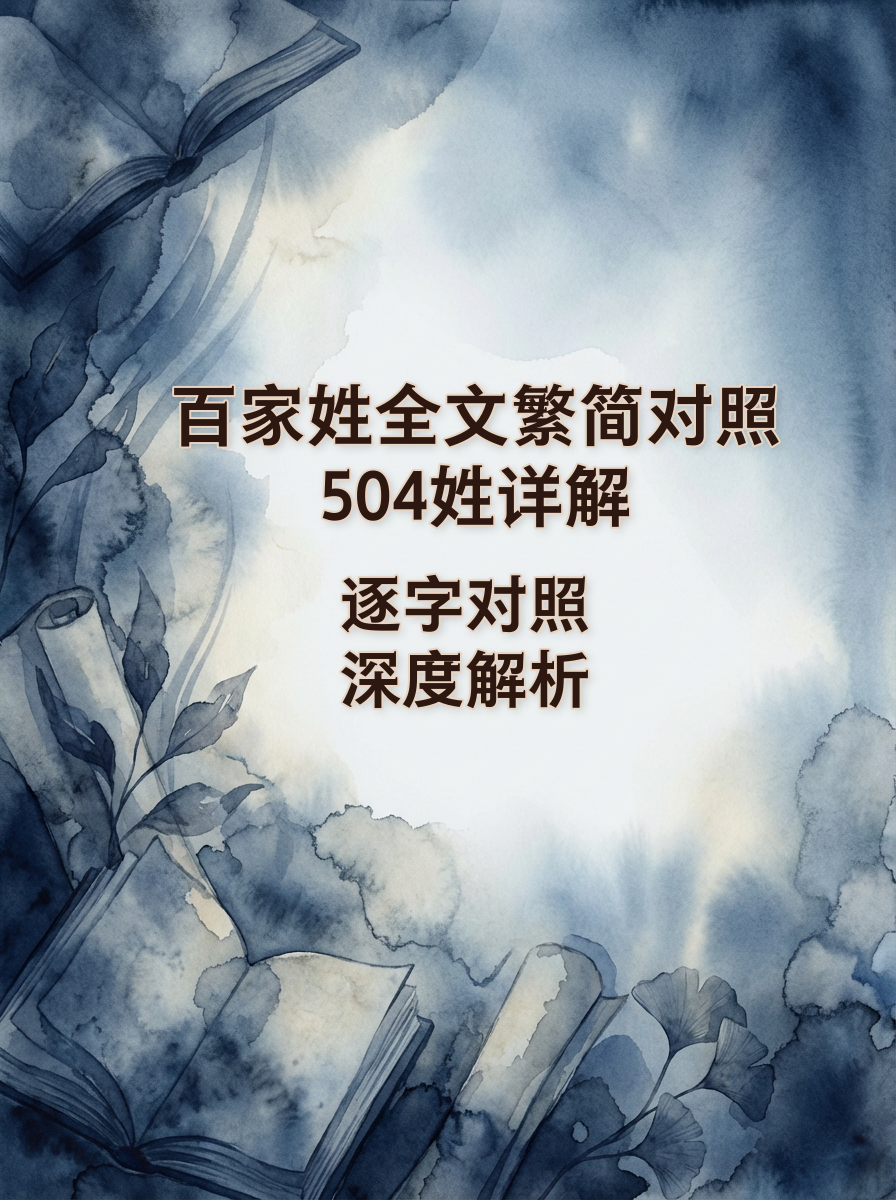 百家姓全名单(百家姓100名完整列表)