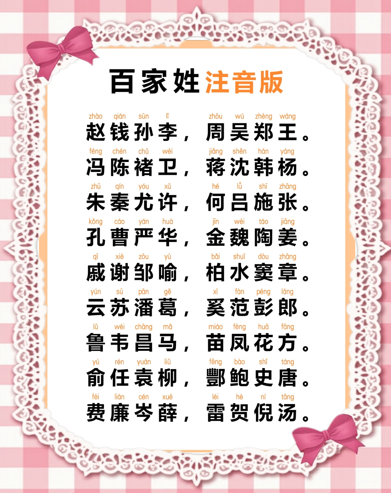 百家姓双语版(百家姓双语版版本) 百家姓双语版(百家姓双语版版本)