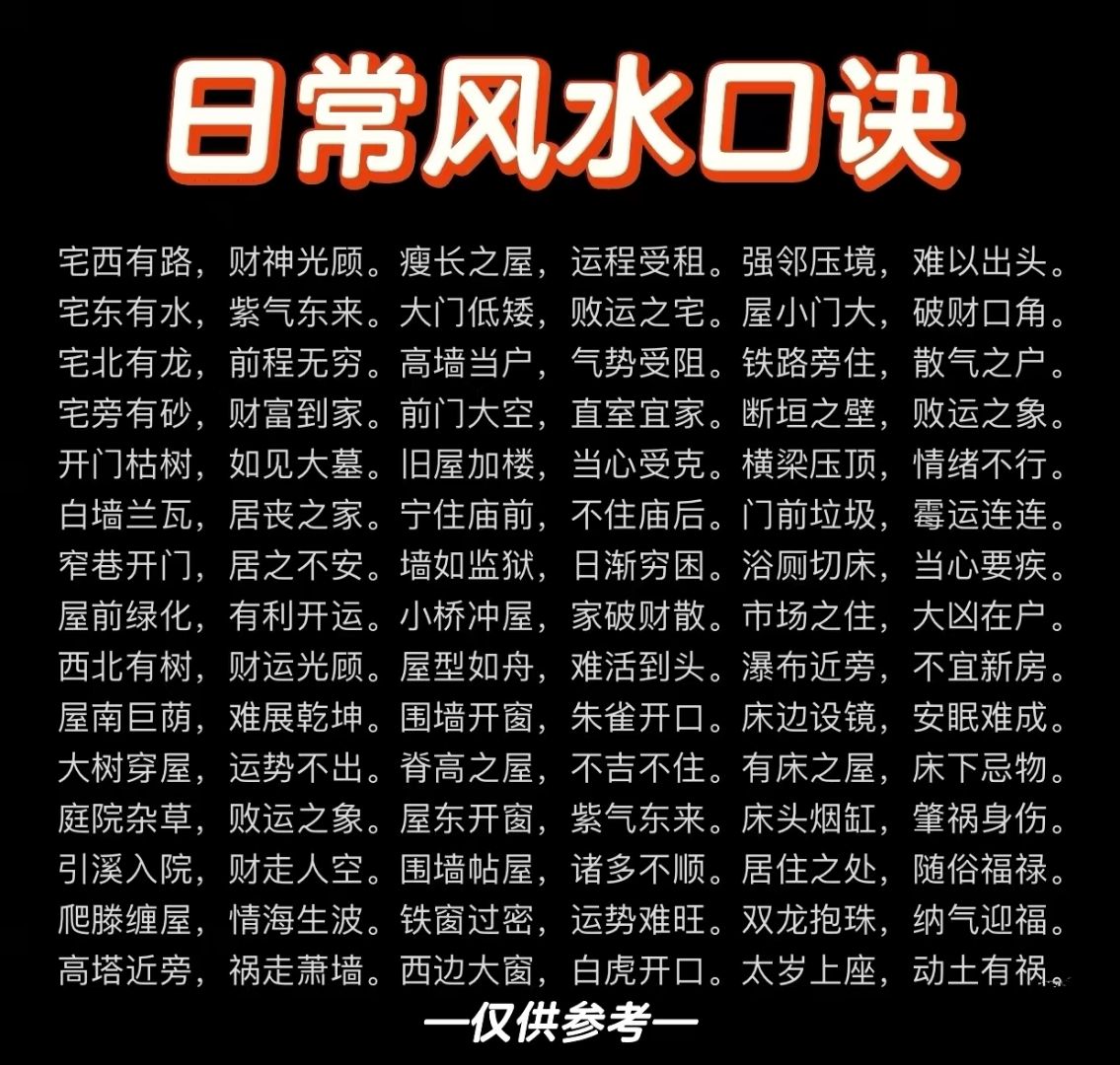 风水必背口诀大全(风水必背口诀大全图解) 风水必背口诀大全(风水必背口诀大全图解)