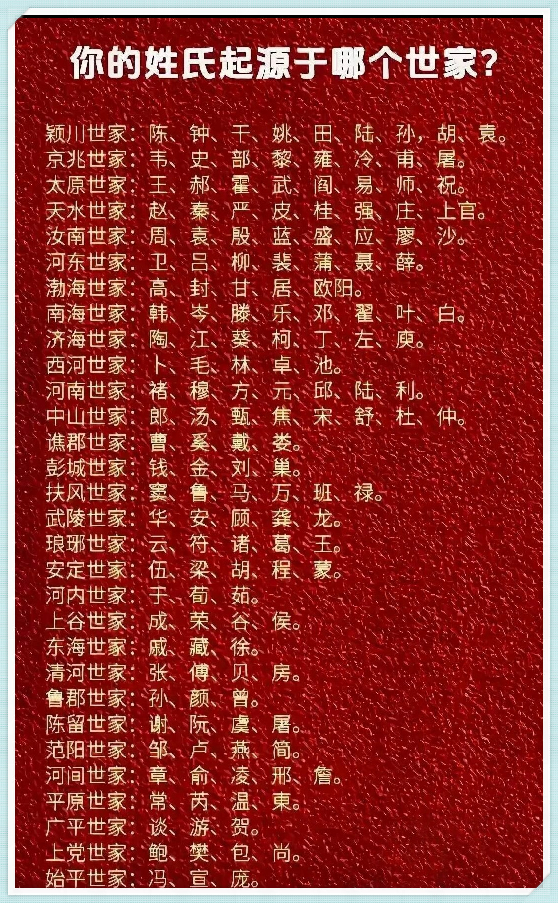 最大的十个姓氏(最大的十个姓氏排名)