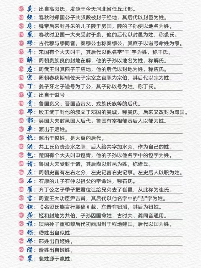 百家姓排名由来简单介绍(百家姓排名背后的历史原因)