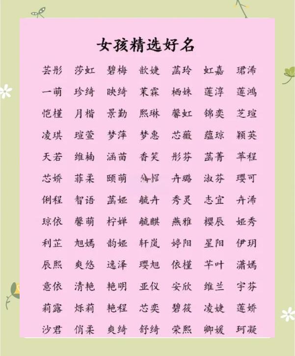 起名字女孩子起什么好(起名字女孩子起什么好听)