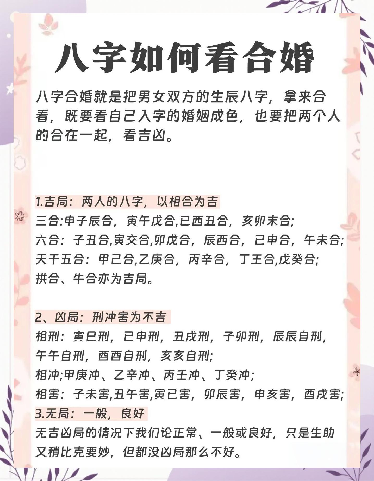 生辰八字合婚口诀书(算两个人的八字合不合)