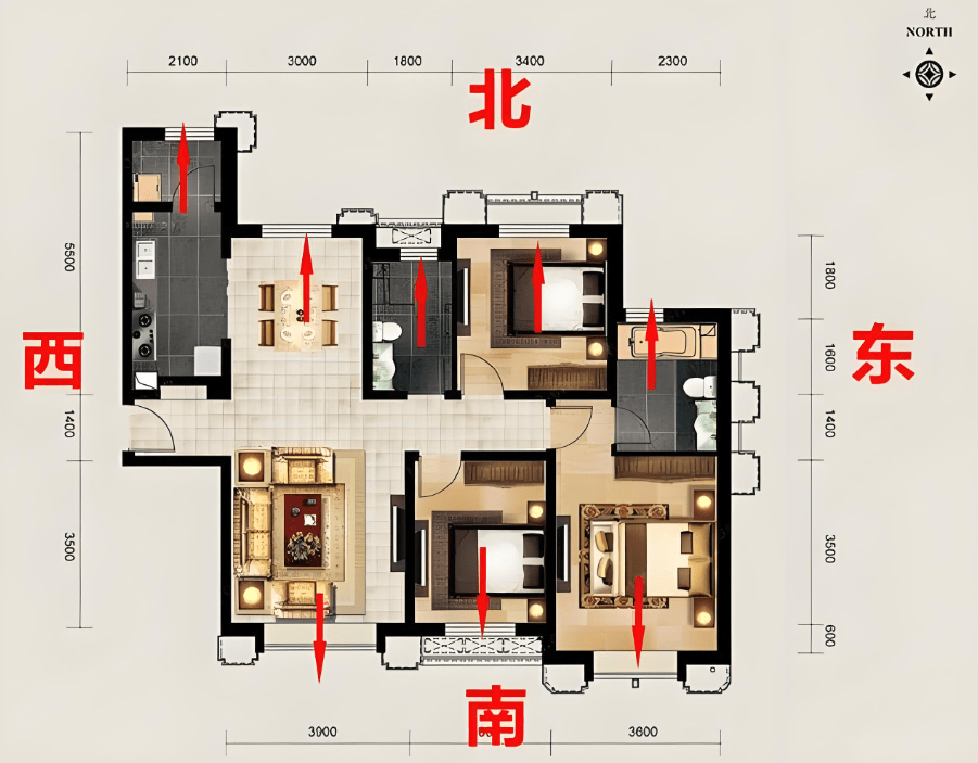 房子坐向朝向口诀(房子朝向最旺三个方向) 房子坐向朝向口诀(房子朝向最旺三个方向)