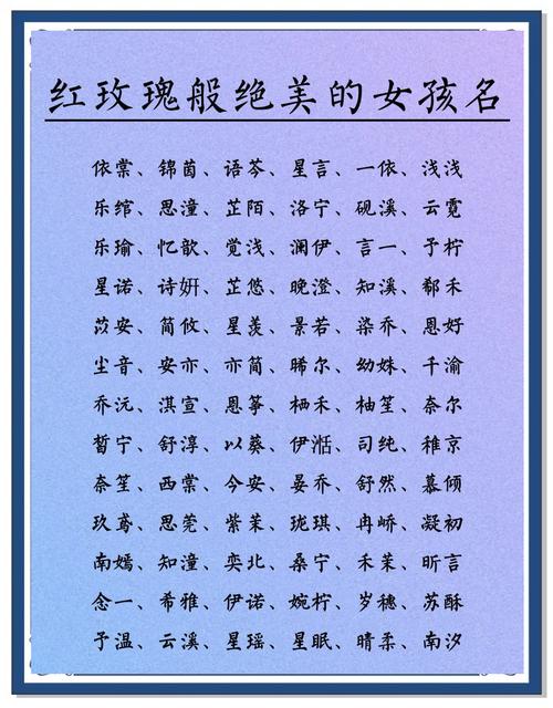 起名字女孩大全(起名字女孩大全免费)