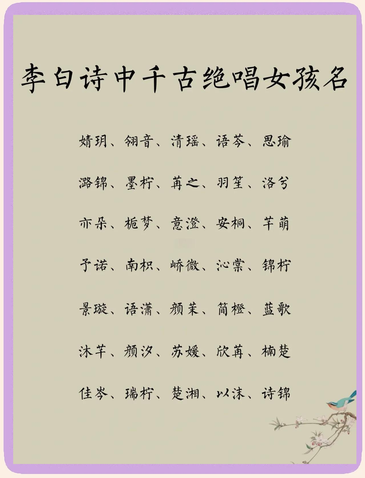 取名诗句(取名诗句经典) 取名诗句(取名诗句经典)