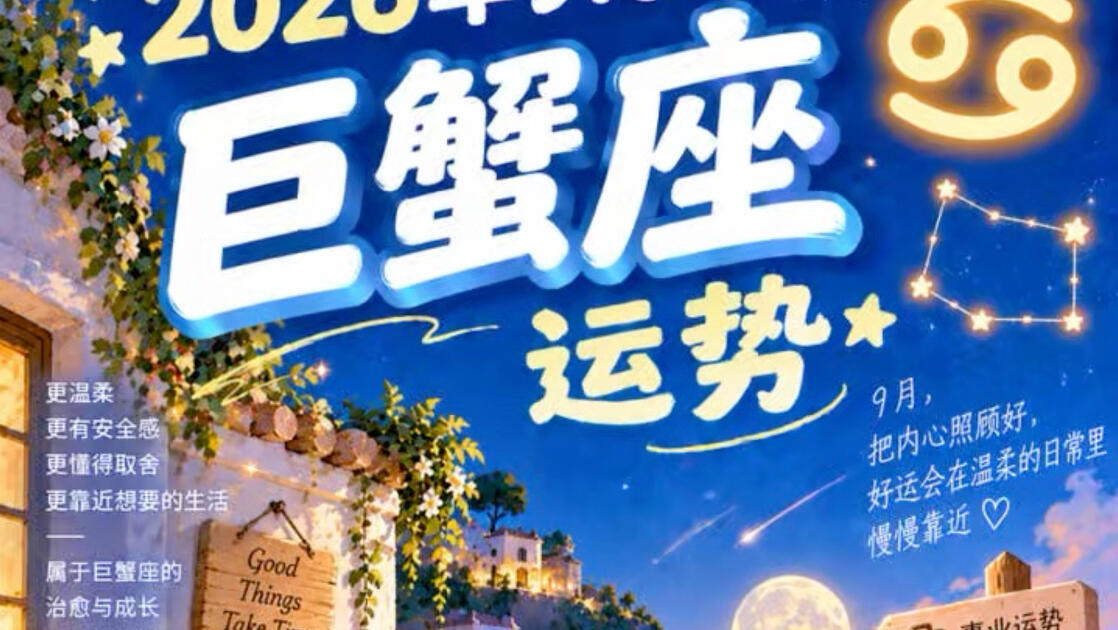 巨蟹座本月运势怎么样(巨蟹座2025年9月运势)