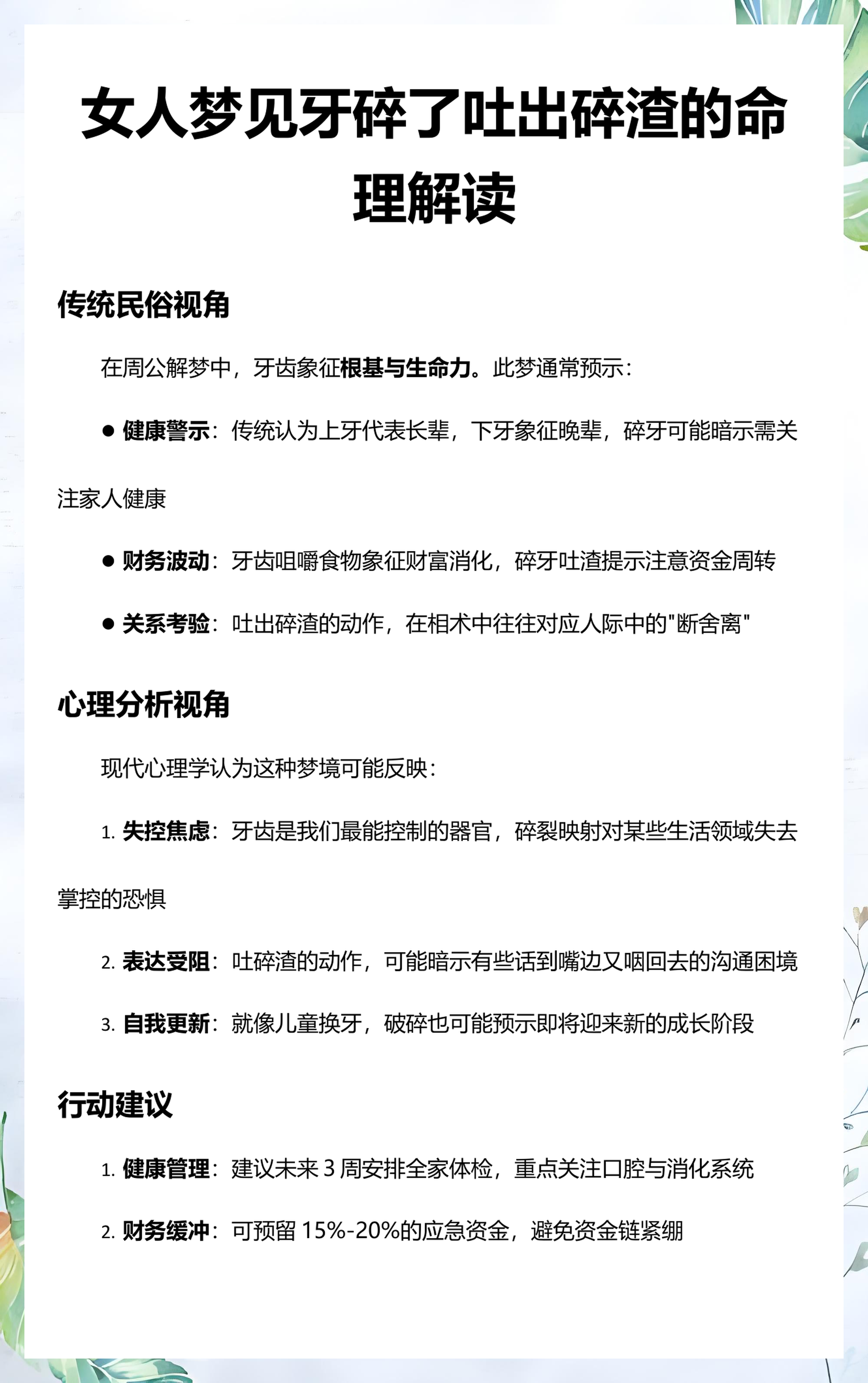 周公解梦牙掉详细解析(周公解梦全解查询牙掉了) 周公解梦牙掉详细解析(周公解梦全解查询牙掉了)