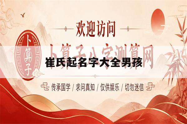 崔氏起名字大全男孩(崔氏男孩起名热门名字推荐)